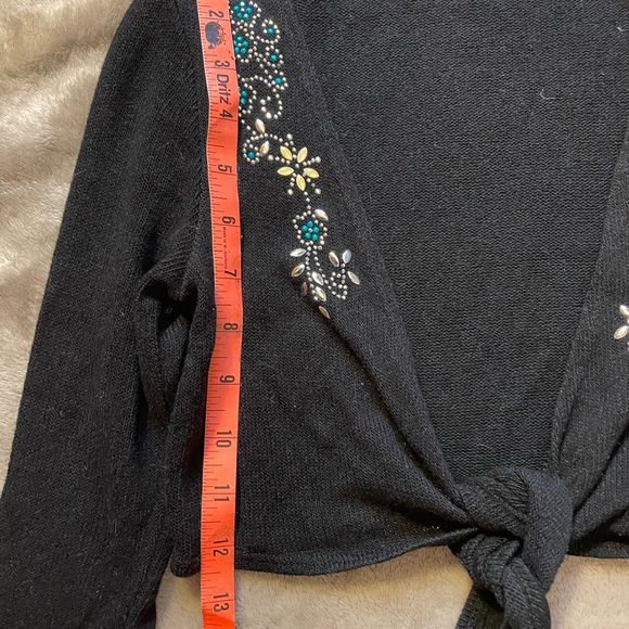 Black Tie Front Cardigan Sweater - Picture 4 of 6